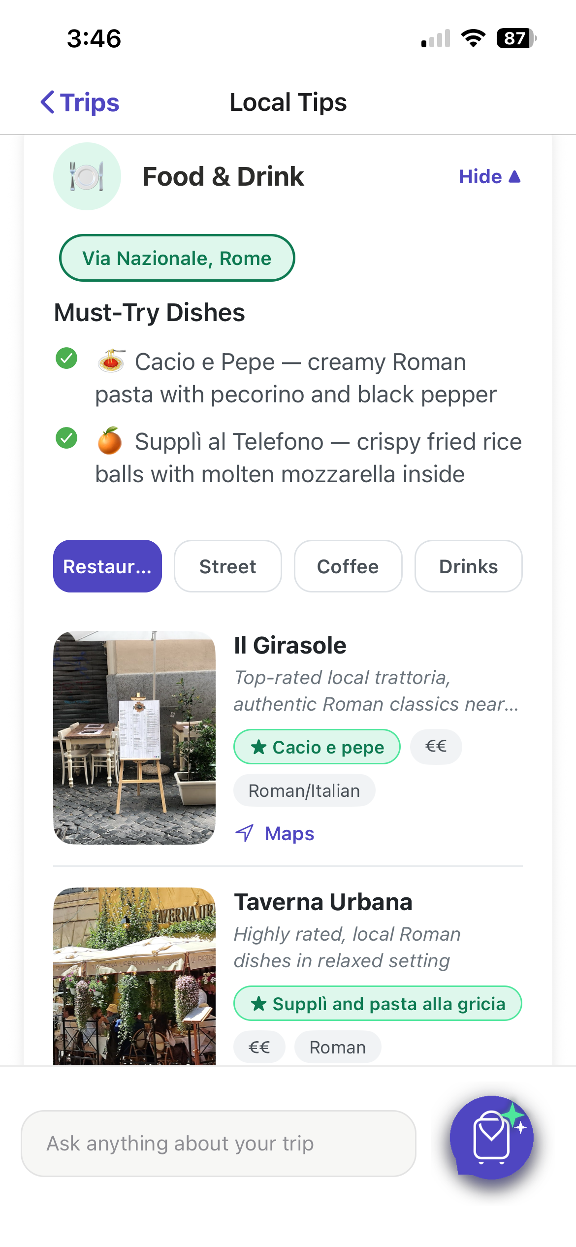 Travlin local tips for a destination